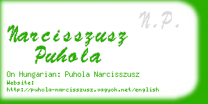 narcisszusz puhola business card